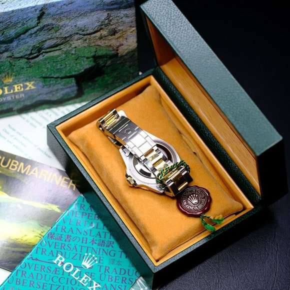 MEN'S ROLEX SUBMARINER 18K GOLD & STEEL BLUE DIAL 40MM W/ORIGINAL BOX & PAPERS - Picture 4 of 15